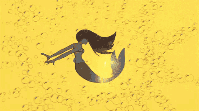 a cartoon drawing of a mermaid with bubbles around her