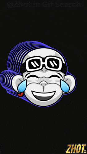 a cartoon of a monkey wearing sunglasses and tears coming out of his eyes