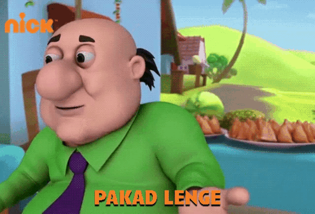 a cartoon character with the name pakad lenge on his chest