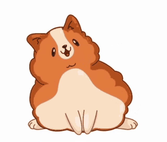 a cartoon drawing of a dog with a white spot on its face