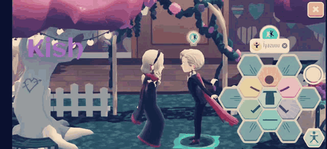 a screenshot of a video game with the name kish