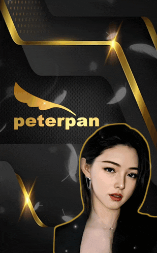 a woman stands in front of a peterpan sign