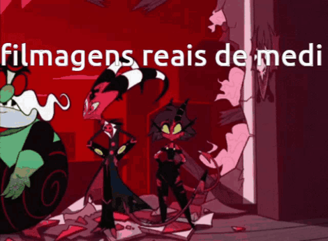 a cartoon character with the words " filmagens reais de medi " on the bottom