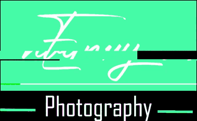 a logo for envy photography with a green and white striped background