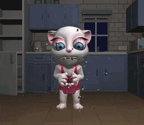 a cartoon character is standing in a kitchen with a window