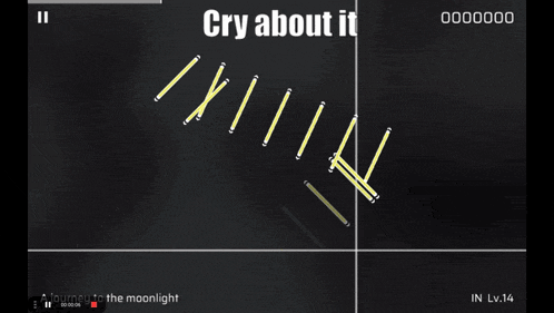 a screenshot of a video game with the words cry about it at the top