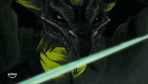 a picture of a dragon with a prime arrow behind it