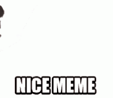 a man wearing glasses and a red shirt is making a funny face and says `` nice meme '' .