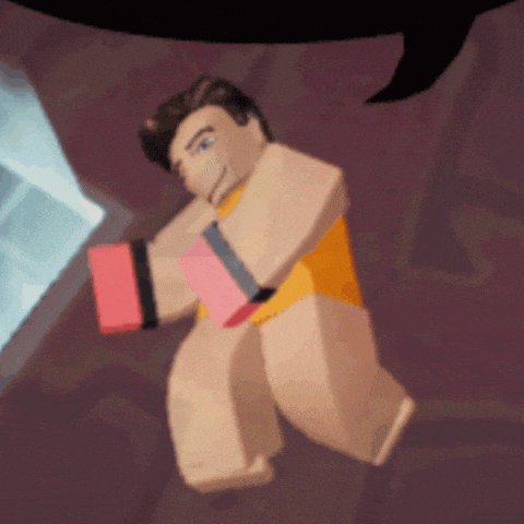 a cartoon character with a yellow shirt and blue eyes