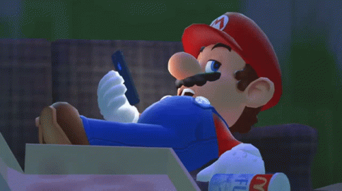 Smg4 Mario GIF - Smg4 Mario Looking At Phone GIFs