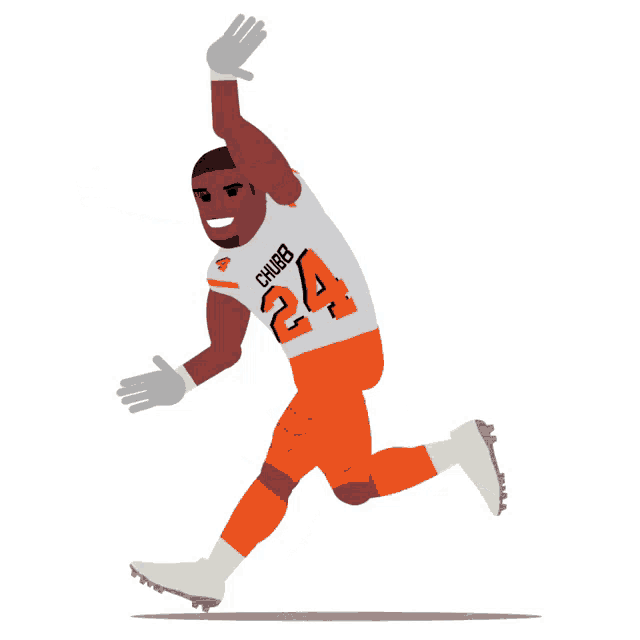 a cartoon drawing of a football player wearing a number 24 jersey