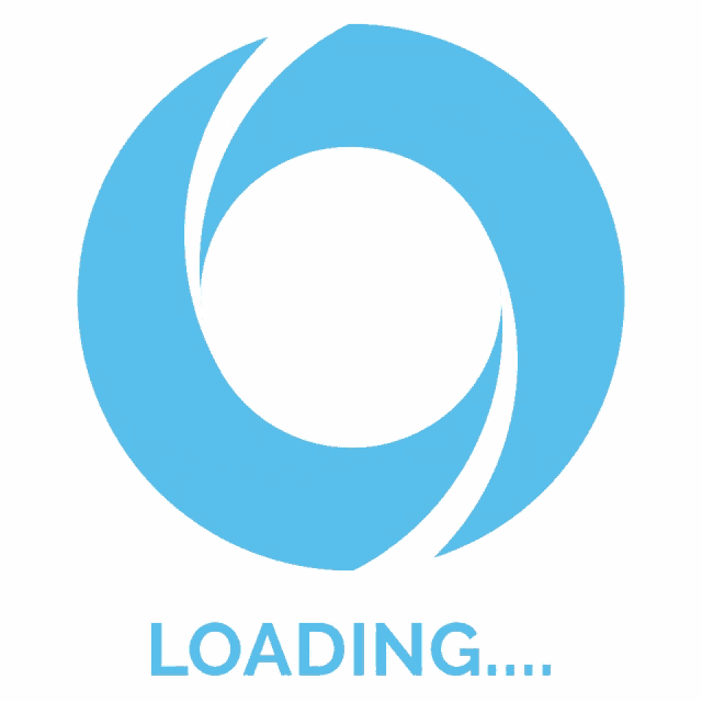 a blue and white logo that says loading