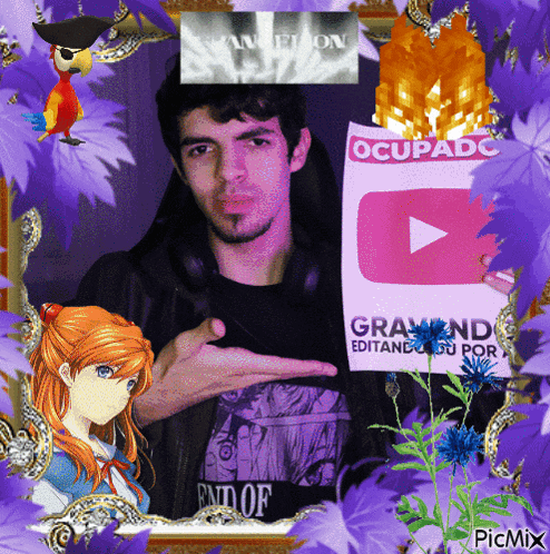 a man holds up a sign that says ocupado