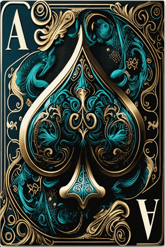 a playing card with a spade and the letter a