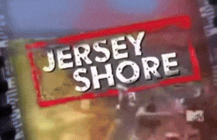 a close up of a jersey shore logo