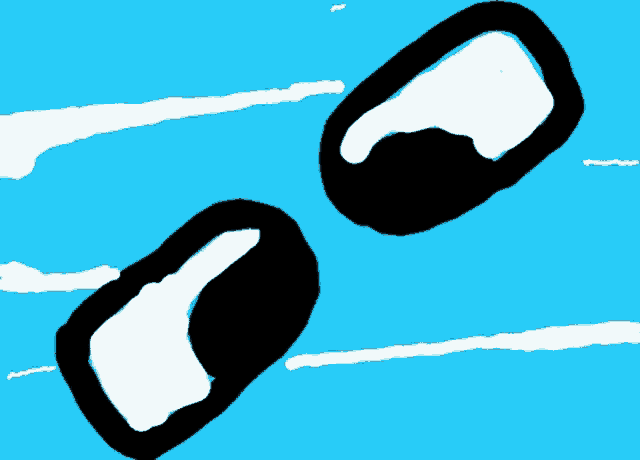 a blue background with a drawing of a pair of sunglasses