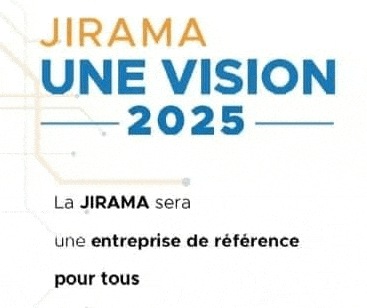 a poster that says jirama une vision 2025 on it .