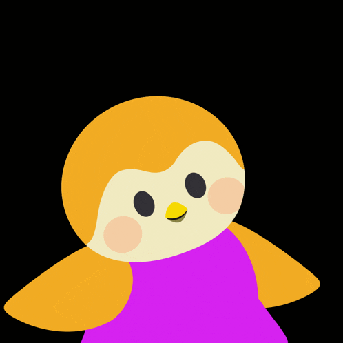 a cartoon penguin with the word adios written above it
