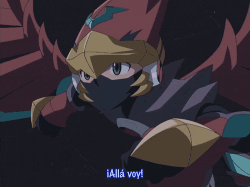 a cartoon character with a mask on says ialla voy
