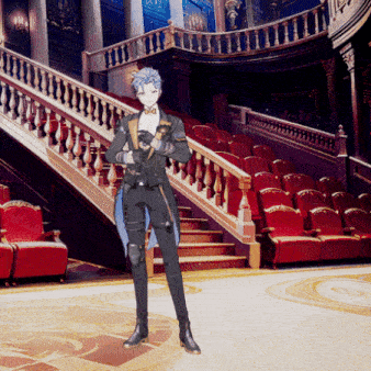a man in a tuxedo is standing in front of stairs