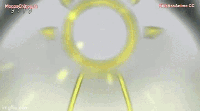 a cartoon character with a circle in the middle of it