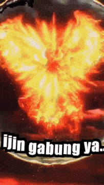 a picture of an explosion with the words jin gabung ya written below it