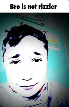 a drawing of a boy with the words bro is not rizzler
