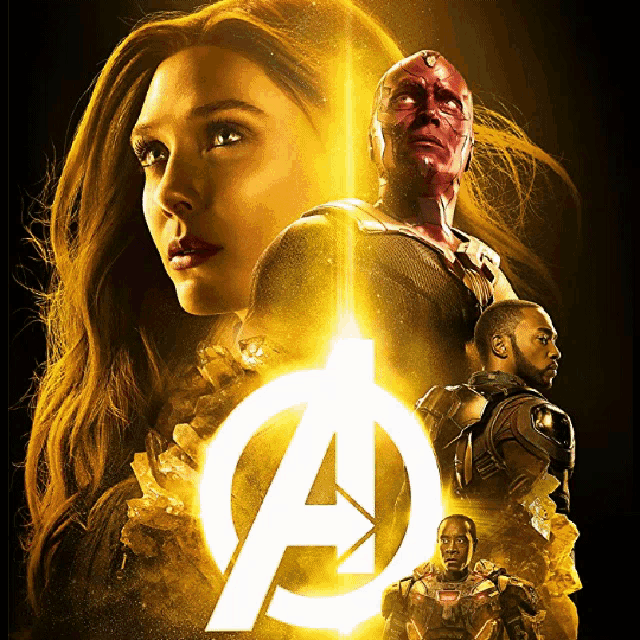 a poster for the movie avengers infinity war shows a woman and a man