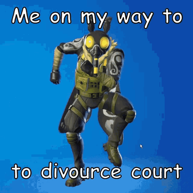 a picture of a cartoon character with the words me on my way to divorce court
