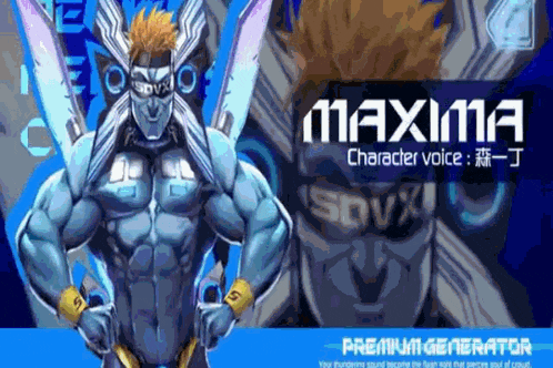 a cartoon character with the name maxima on the bottom right