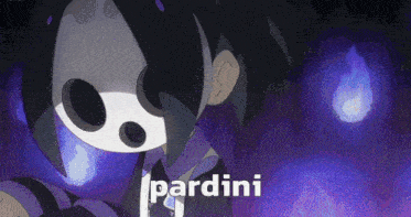 a cartoon character with the name pardini written on the bottom