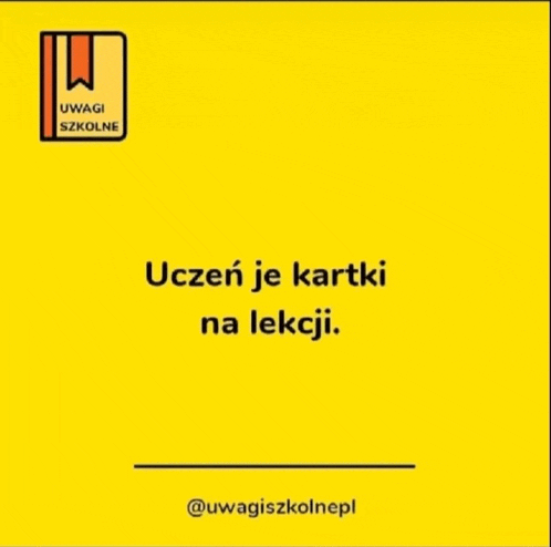 a yellow sign that says uwagi skolne on it