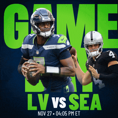 a poster for a game between the seahawks and raiders