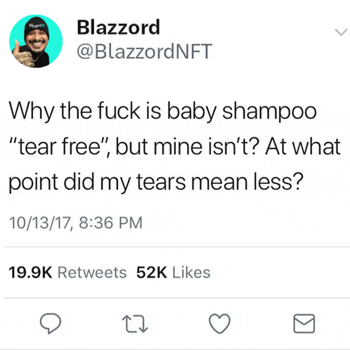 a screenshot of a tweet from blazzard