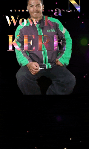 a starmaker indonesia wow kamu keren poster with a man in a green jacket