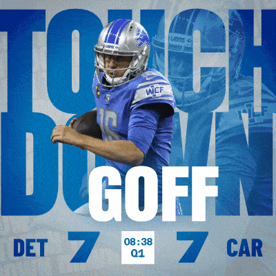 a football player named goff is running with a ball