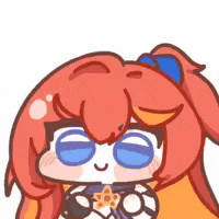 a cartoon girl with red hair is holding a soccer ball .