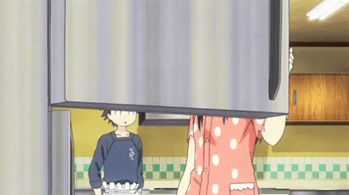 冷蔵庫　アニメ　飢餓感 GIF - Refrigerator Anime Fridge GIFs