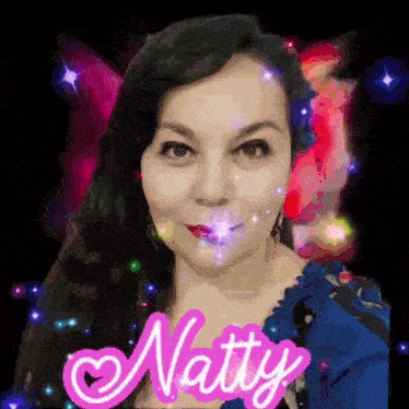 a picture of a woman with the name natty written on it