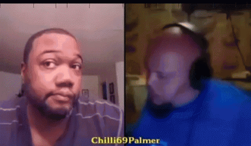 two pictures of a man with the name chilli69palmer on the bottom right