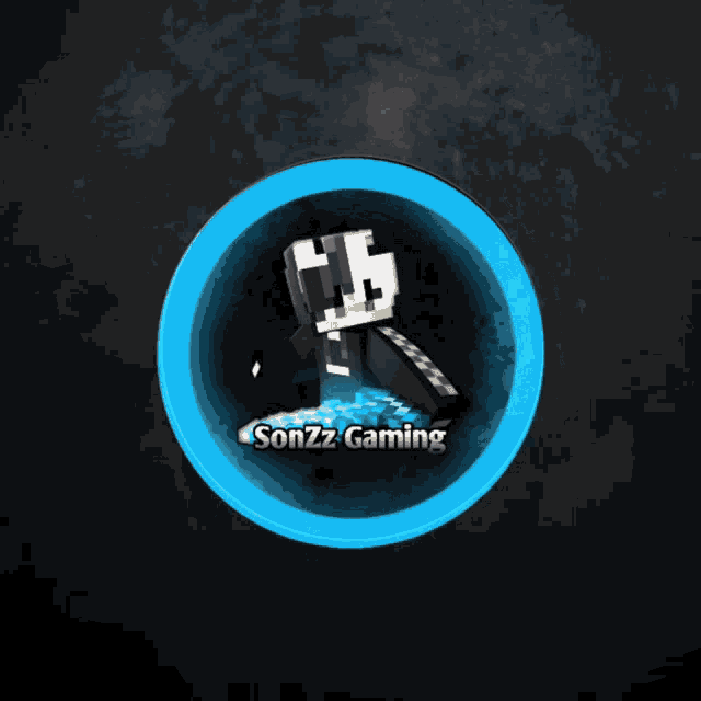 a logo for sonzz gaming shows a minecraft character