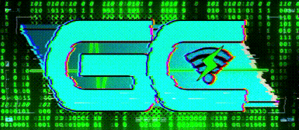 a computer screen with a g and a wifi symbol on it