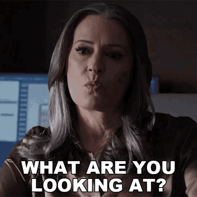 What Are You Looking At Emily Prentiss GIF - What Are You Looking At Emily Prentiss Paget Brewster GIFs