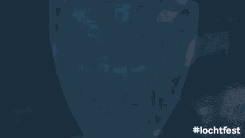 a blue background with a circle in the middle and the word lochfest in the corner