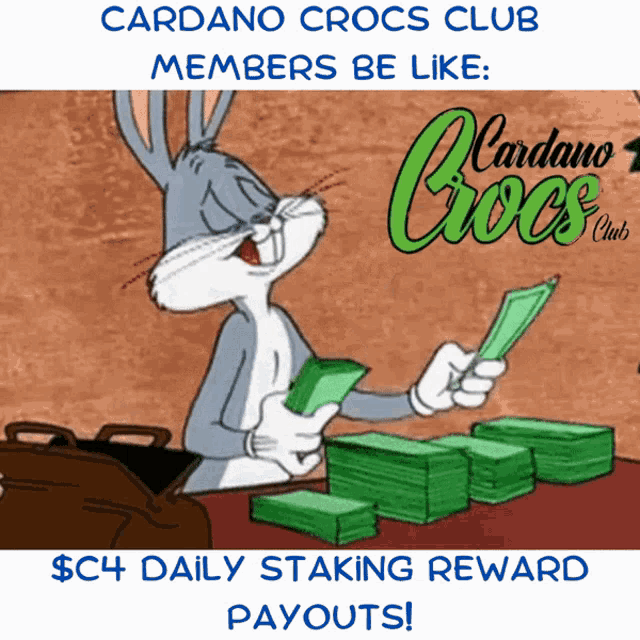 cardano crocs club members be like $ c4 daily staking reward payouts !