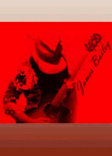 a man in a cowboy hat is playing a guitar with the words one n only james bailey