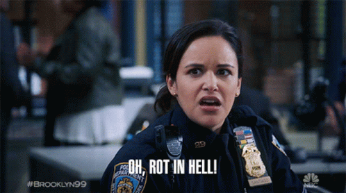Oh Rot In Hell Melissa Fumero GIF - Oh Rot In Hell Melissa Fumero Amy Santiago GIFs