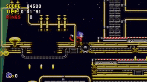 sonic the hedgehog in a video game with the score 84500