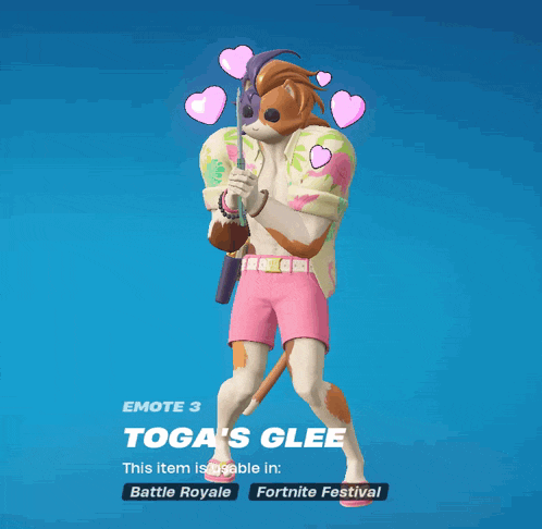 a video game character named toga 's glee is shown