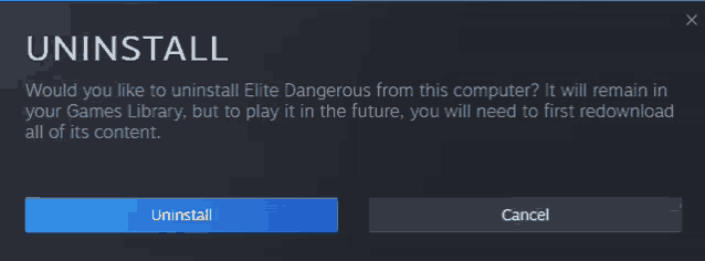 a screen that says uninstall on it